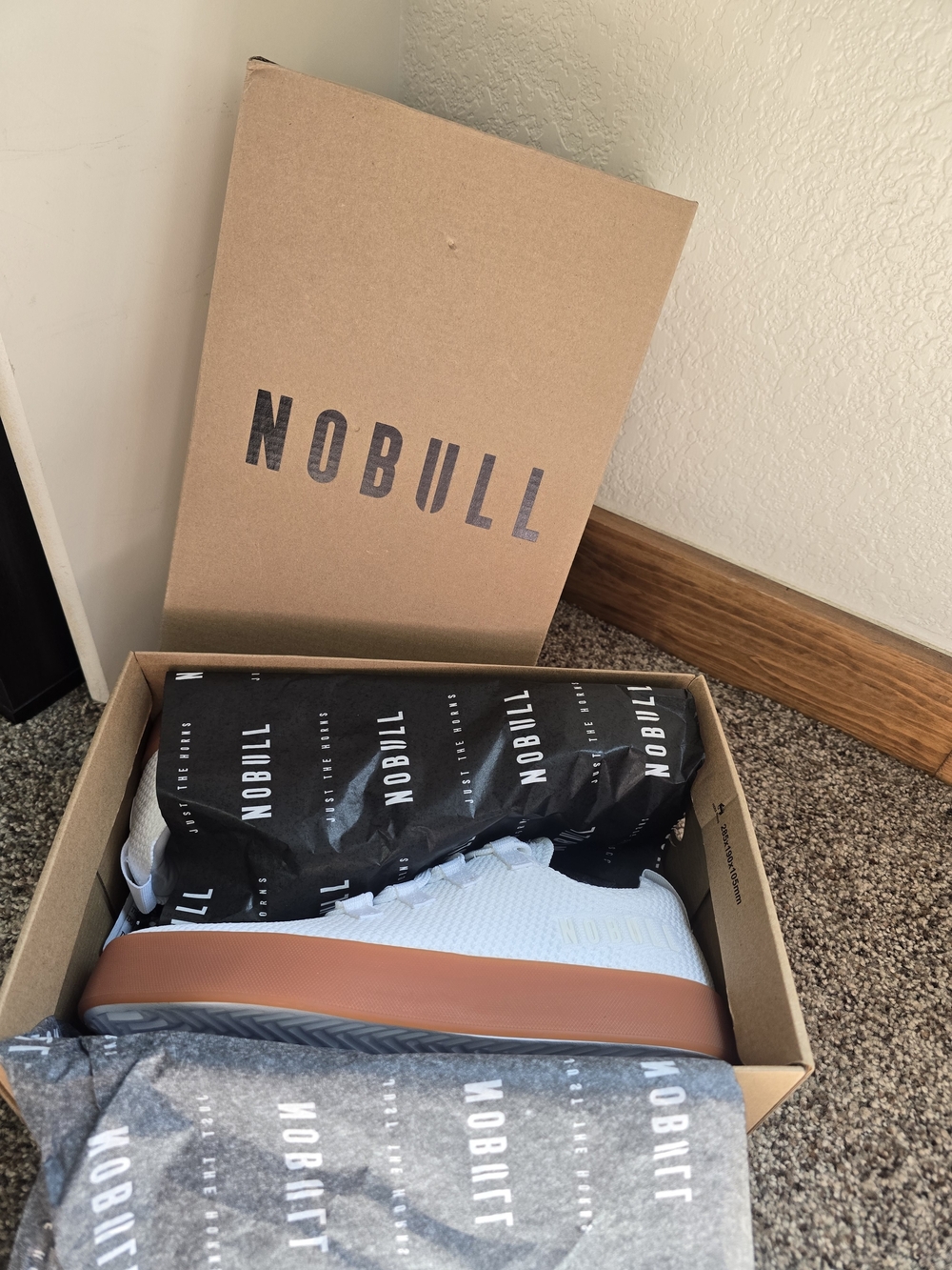 NOBULL Low-Profile Sneaker — White with Brown Sole